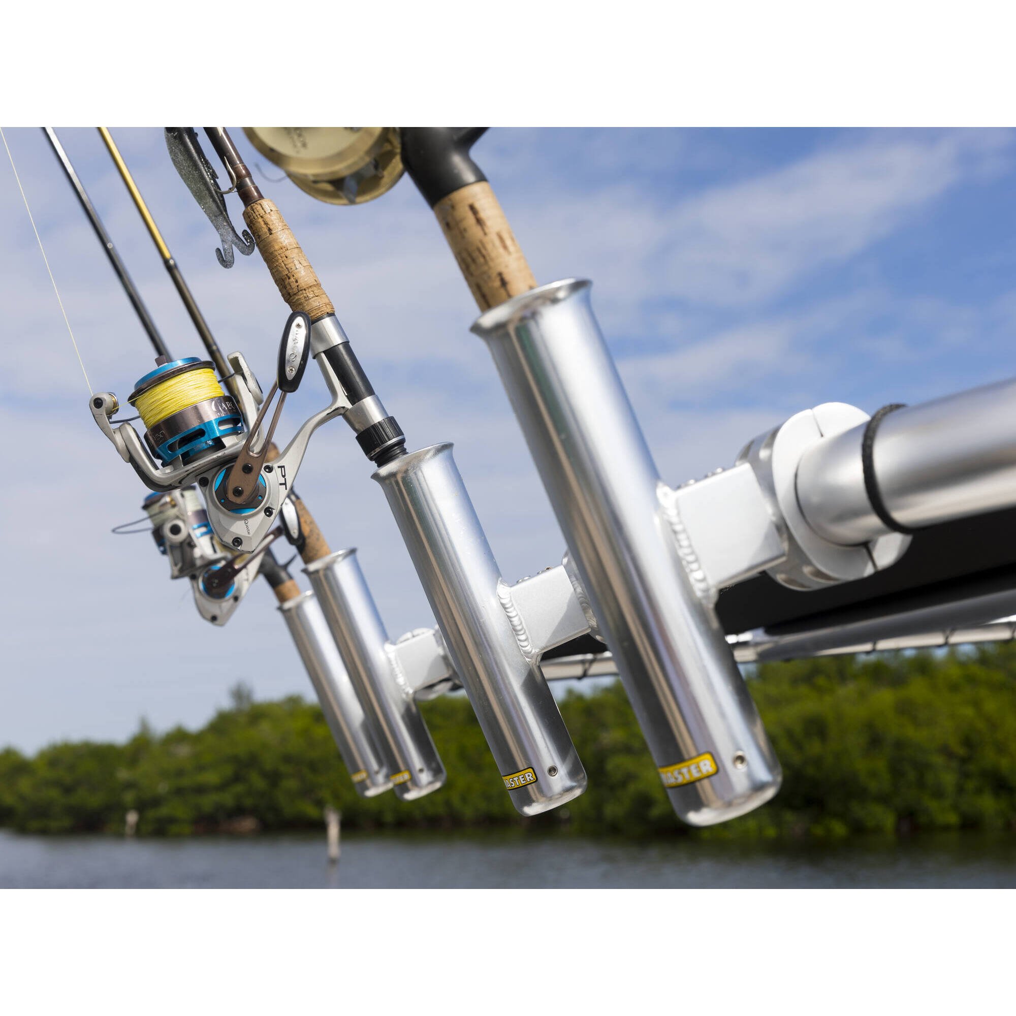 Support De Canne à Pêche Pour Bateau, Fixez-le Sur Vos Rails (22/32/51 Mm) En Acier Inox 316L, Réglable à 360°, Avec Coussinets Caoutchouc Anti-rayures